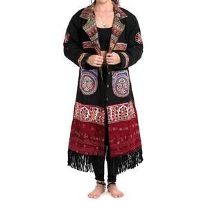 NEW STANDAWT rare merino wool coat in black/red/purple